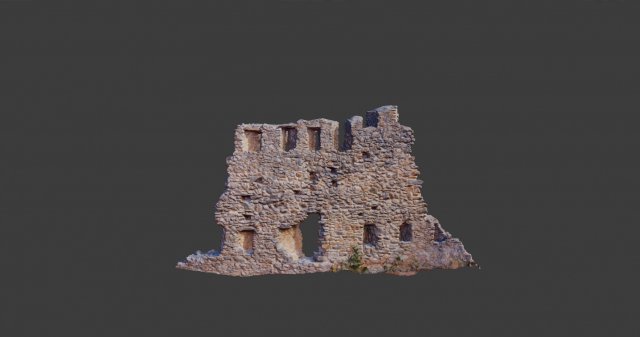castle ruins wall scanned pbr Modelo 3D .c4d .max .obj .3ds .fbx .stl .blend 