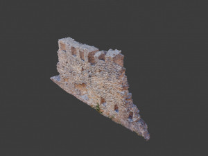 castle ruins wall scanned pbr Modelo 3D