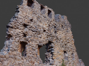 castle ruins wall scanned pbr Modelo 3D