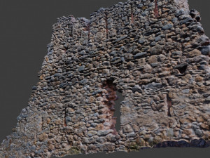 castle ruins wall scanned pbr Modelo 3D