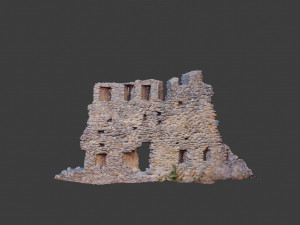 castle ruins wall scanned pbr Modelo 3D