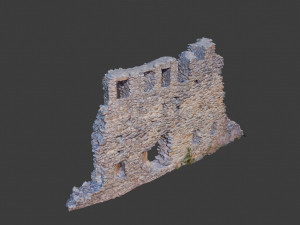 castle ruins wall scanned pbr Modelo 3D