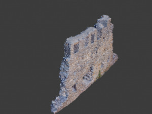 castle ruins wall scanned pbr Modelo 3D