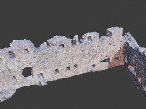 castle ruins corner wall scanned pbr Modelo 3D