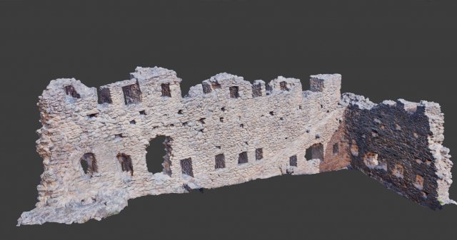 castle ruins corner wall scanned pbr Modelo 3D .c4d .max .obj .3ds .fbx .stl .blend 