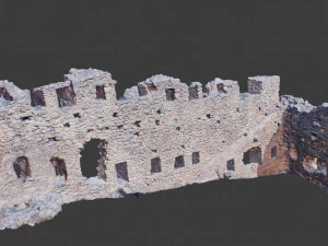 kasteelru&iuml;ne hoekmuur gescand pbr 3D Model