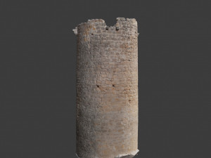 castle ruins tower wall scanned pbr 3D Model