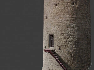 castle ruins tower wall scanned pbr 3D Model