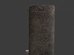 castle ruins tower wall scanned pbr 3D Model