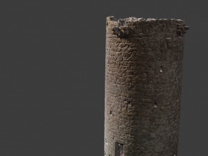 castle ruins tower wall scanned pbr 3D Model