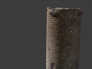 castle ruins tower wall scanned pbr 3D Model