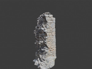 castle ruins pillar wall scanned pbr 3D Model