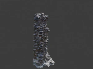 城跡の柱の壁をスキャンした PBR 3Dモデル