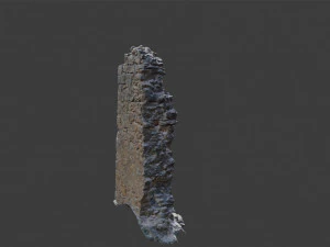 城跡の柱の壁をスキャンした PBR 3Dモデル