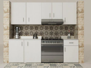 일체형 주방 3D 모델