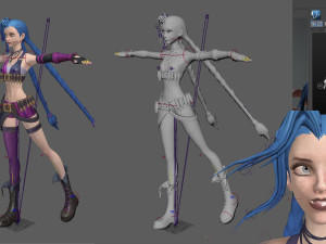 Jinx league of legends 3d Modèle 3D