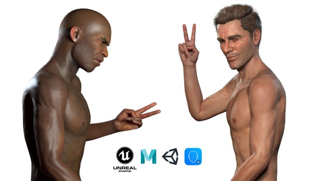 free realistic modular characters male b1 3D मॉडल .c4d .max .obj .3ds .fbx .stl .blend 