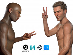 free realistic modular characters male b1 Model 3D