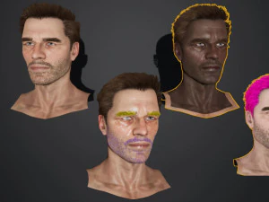 free realistic modular characters male b1 3D Model
