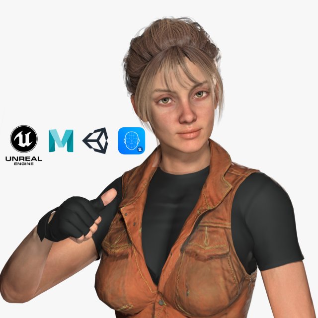 realistic women modular character female f1 Modelo 3D .c4d .max .obj .3ds .fbx .stl .blend 