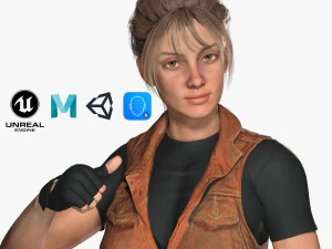 реалистичные женщины модульный персонаж женский f1 3D Модель