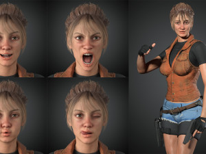 realistic women modular character female f1 Modelo 3D
