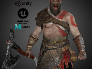 god of war kratos 3Dモデル