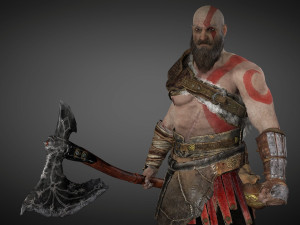 god of war kratos Modèle 3D