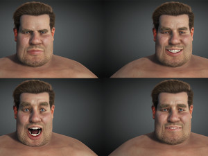 realistic fat man naked character 3D Model