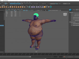 realistic fat man naked character 3D Model