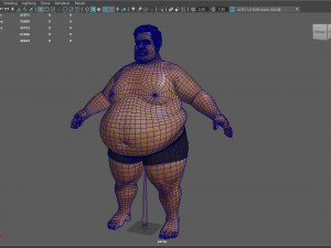 realistic fat man naked character 3D Model