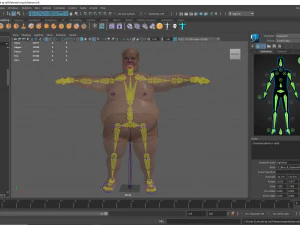 realistic fat man naked character 3D Model