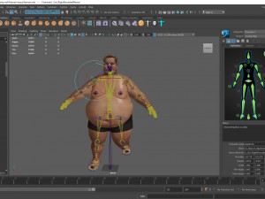 realistic fat man naked character 3D Model
