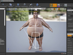 realistic fat man naked character 3D Model