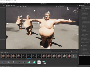 realistic fat man naked character 3D Model