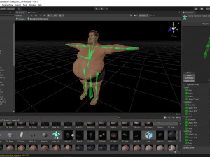 realistic fat man naked character 3D Model