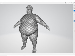 realistic fat man naked character 3D Model