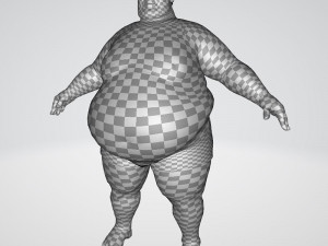 realistic fat man naked character 3D Model