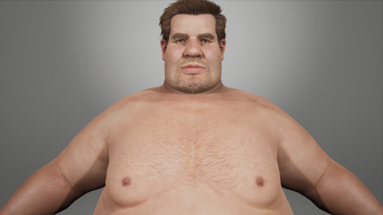 realistic fat man naked character 3D Модель in Мужчина 3DExport