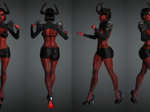 realistic demon girl game ready 3D Modell