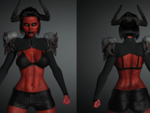 realistic demon girl game ready 3D Modell