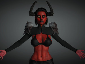 realistic demon girl game ready 3D Modell