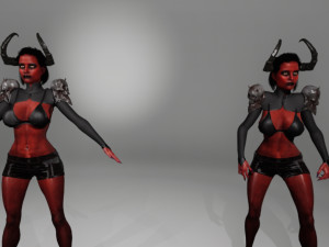 realistic demon girl game ready 3D Modell