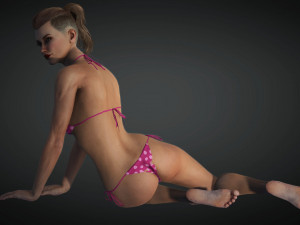 Realistic female rigged game ready 3D 모델