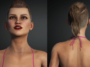 Realistic female rigged game ready 3D 모델