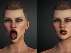 Realistic female rigged game ready 3D Model