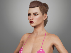 Realistic female rigged game ready 3D 모델
