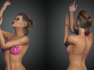 Realistic female rigged game ready 3D 모델