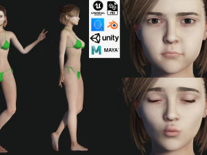 韩国女孩实时 3D 模型