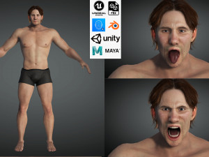 Free Realistic Male Body G1 3D Модель